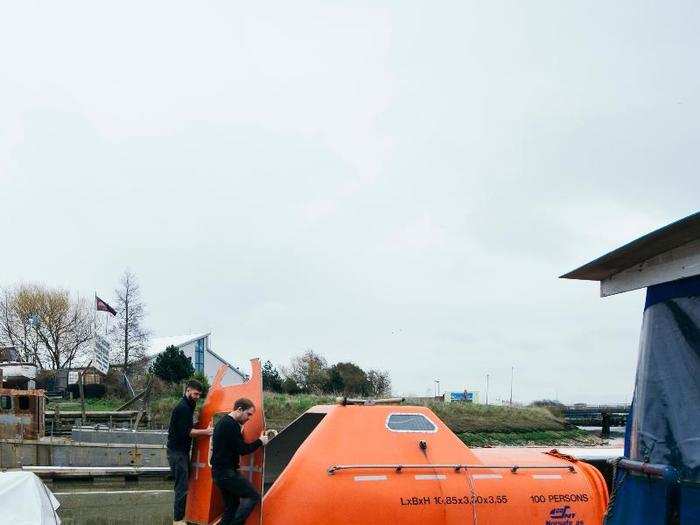 They spent a year converting the lifeboat into a comfortable living space.