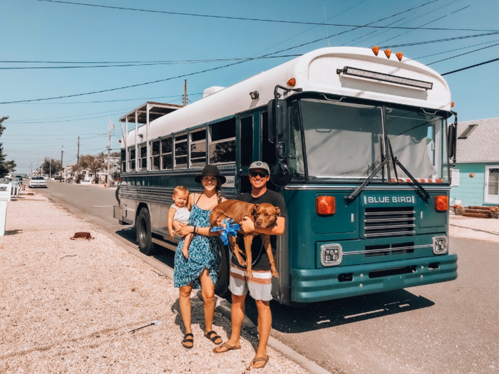 A rail on the side of the bus can be pulled out to skate on, an addition added to satisfy Will