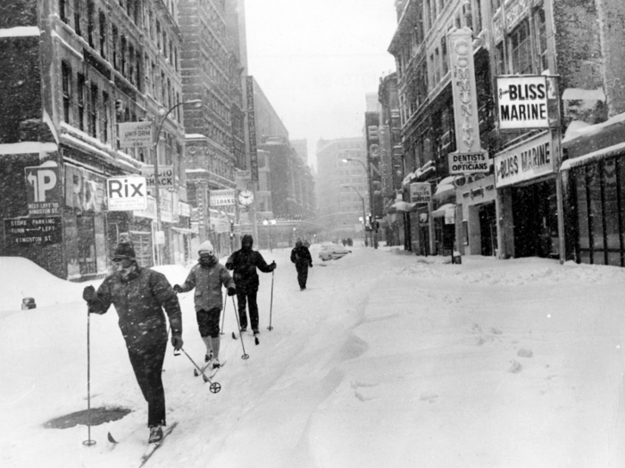 That same year, people skied through Boston, across 23.6 inches of snow, to get to where they had to go.