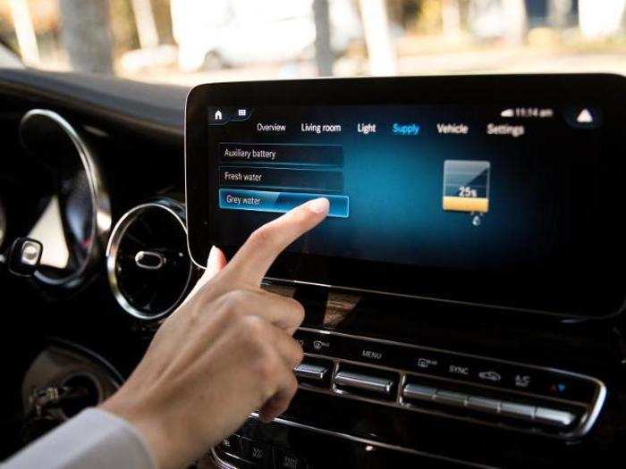 The automaker claims the app and touchscreen can control and view functions like checking the fresh and grey water tank levels…