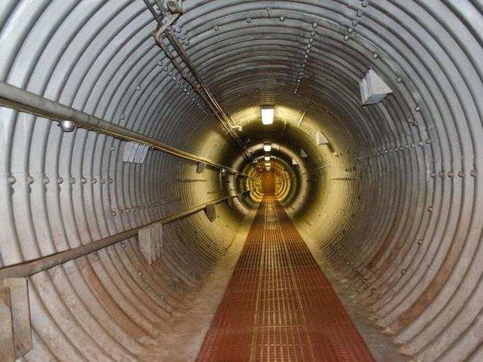 These 150-foot tunnels lead to the original launch control desk...