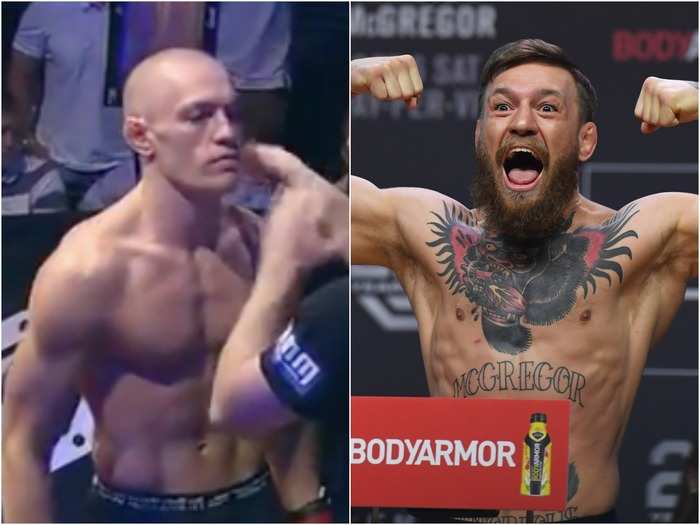 Irishman Conor McGregor is barely recognizable from his 2012 days as a Cage Warriors fighter with a shaved head.