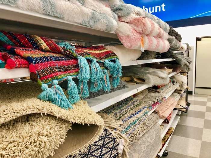 In the aisles, we found a delightful collection of rugs ...