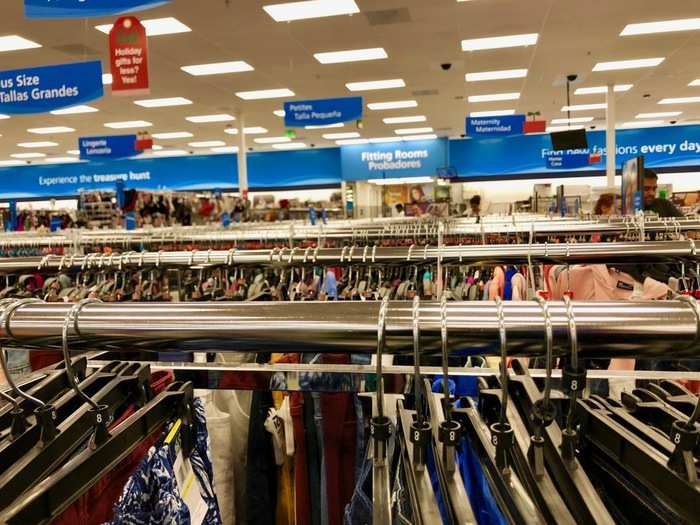 ... so a lot of the store was filled with racks of clothing that looked like this.