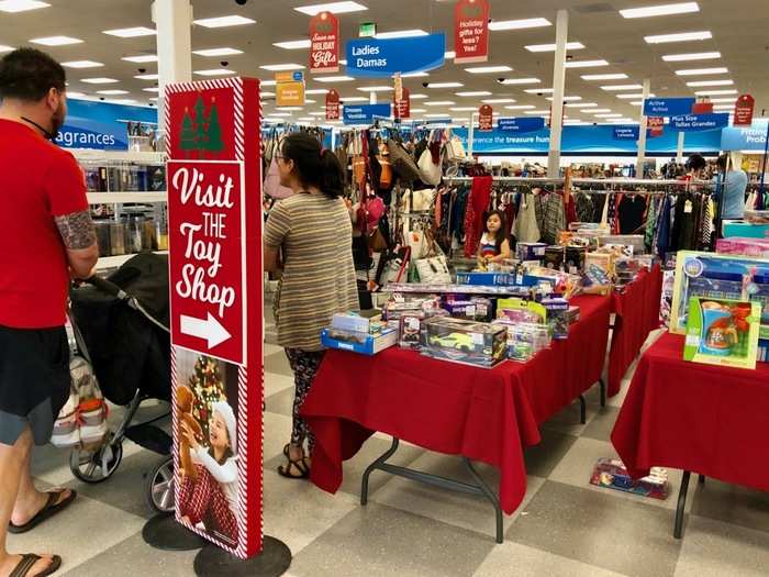 We visited around the holidays so the front of the store had a bunch of seasonal items and toys.