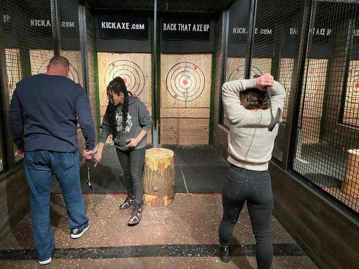 The first 15 minutes were dedicated to learning proper form and how to throw.