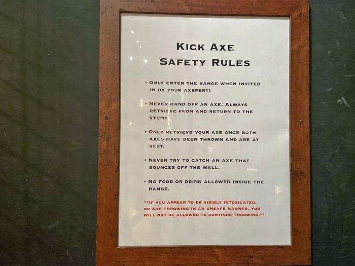 These rules are also posted on the wall, lest anyone forgets.