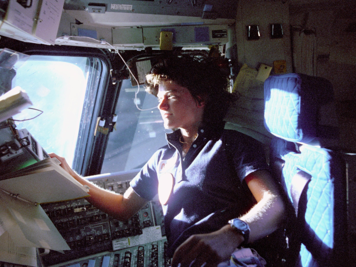 Astronaut Sally Ride became the first American woman in space on June 18, 1983, as a mission specialist on a NASA Space Shuttle launch that deployed two communications satellites.