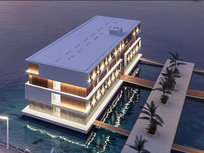 The floating hotels are around 72 metres long and 16 metres wide