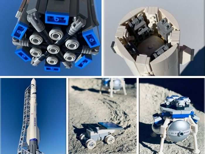 ​Jeff Bezos’ Blue Origin Glenn Rocket, launch tower and Blue Moon lander