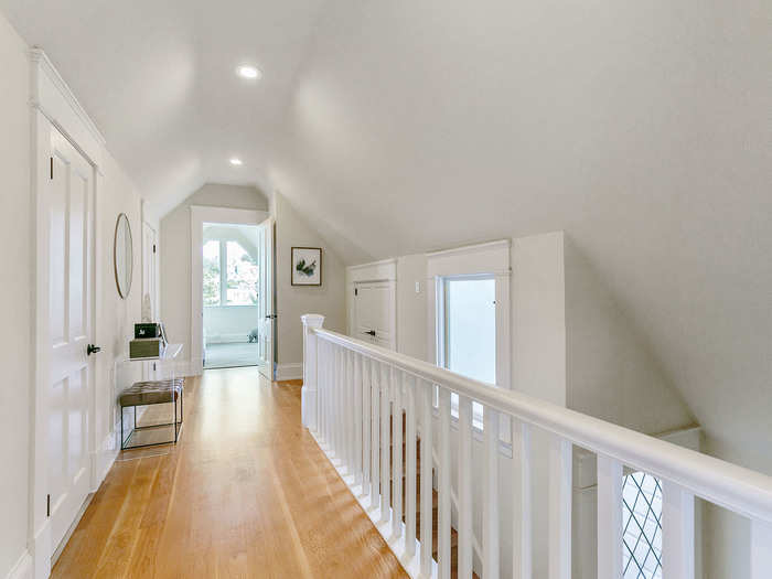 White oak flooring and 12-foot ceilings add to the space.