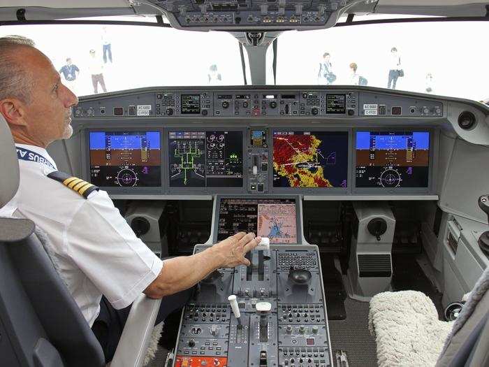  Its cockpit is state of the art, with side sticks replacing normal yokes and screens taking the place of many instruments. 