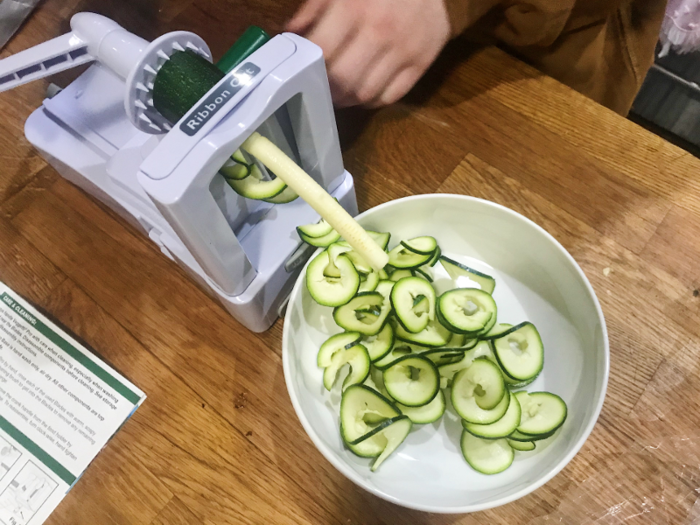 Overall, I would say the spiralizer was extremely easy to use. I tried making zucchini noodles and was pleasantly surprised by how well it worked.