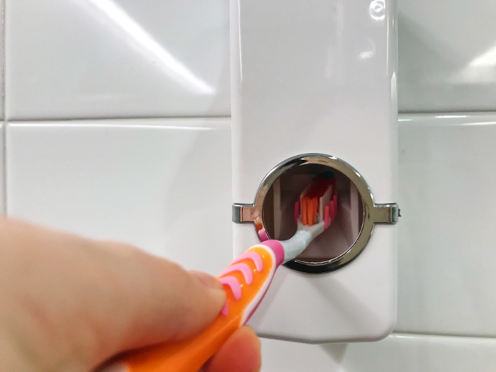 First, the dispenser refused to dispense any toothpaste onto my brush.