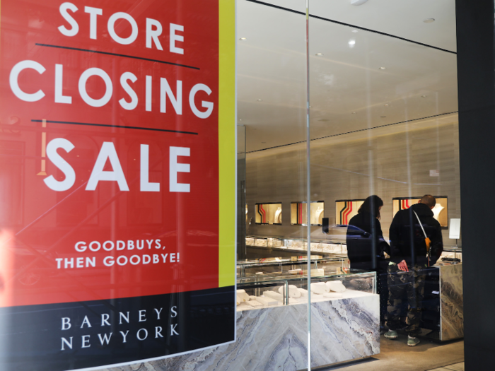 And about 10 retailers filed for bankruptcy or liquidation in 2019.