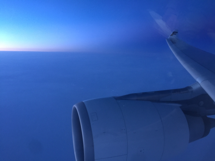 Eventually, the turbulence passed and I fell asleep again, waking up just as the sun was rising over Scandinavian skies.