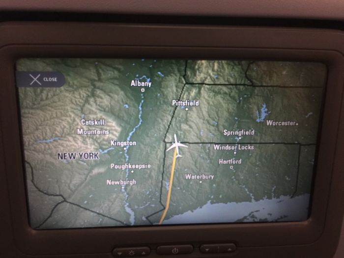 Our flight path first took us north near Albany before we headed towards Europe.