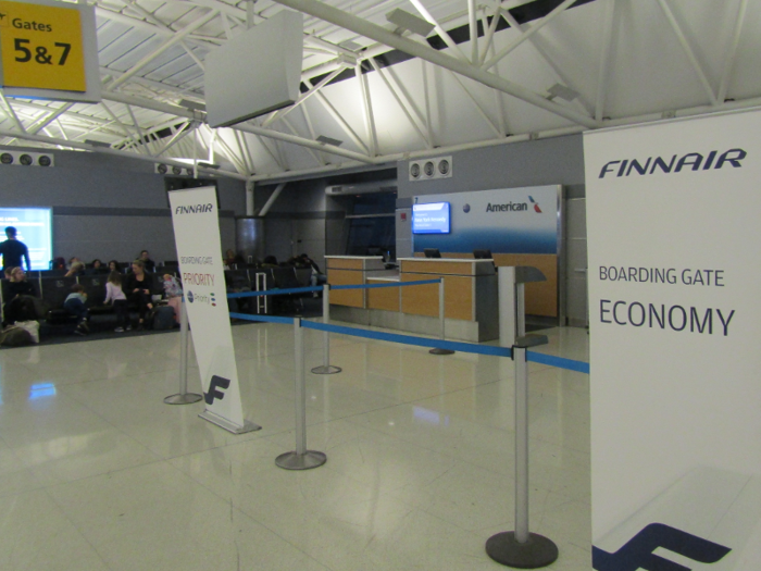 Maximizing chaos at the gate, the boarding area was arranged into only two categories: priority and economy, with no set lines.