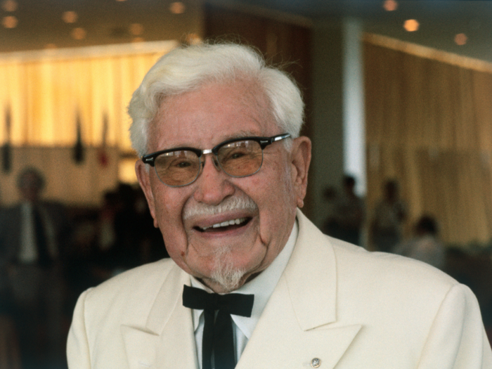 At 62, Harland Sanders created the famous Kentucky Fried Chicken restaurant chain.