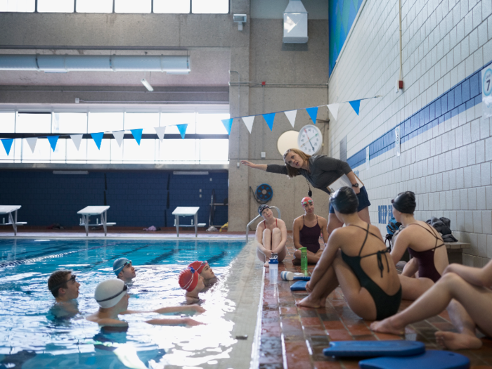 2:00 p.m.: The baby takes a nap and the older child has a swim lesson.