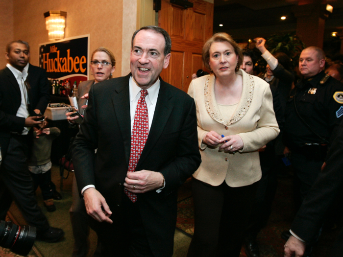 In 2008, Republican Mike Huckabee won the Iowa caucuses with 34.4% of votes. He won seven other primaries, but lost the Republican nomination to former Sen. John McCain — who had come in fourth in Iowa.