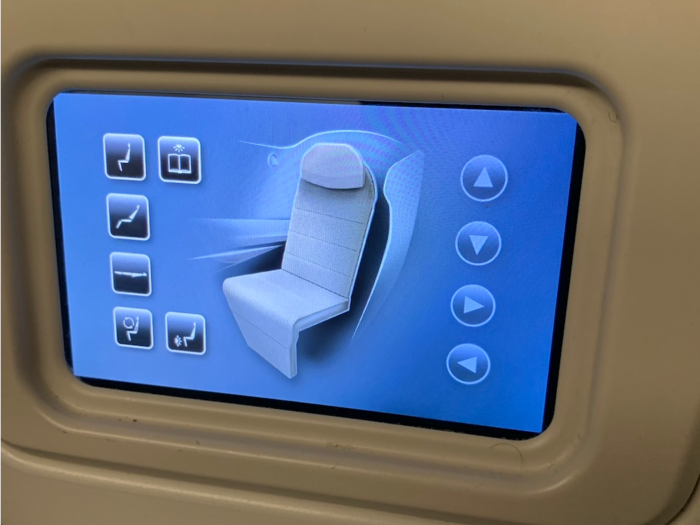 To my right was the seat control. The bottom left icon confused me, until I realized it triggered the chair