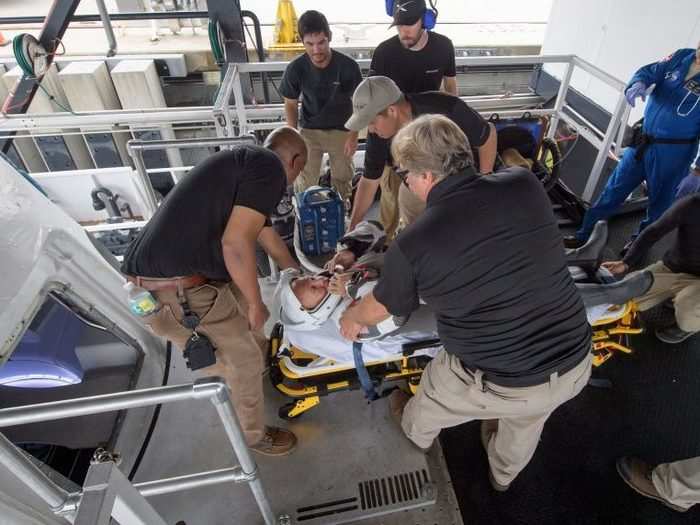 The astronauts have also run through the process of being retrieved from the Crew Dragon capsule after it splashes down in the ocean.