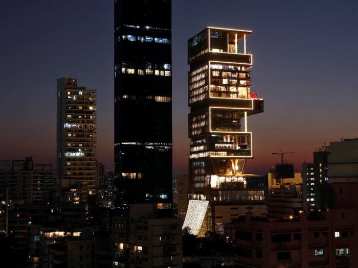 Ambani and his family live in a 27-story skyscraper in Mumbai that cost an estimated $1 billion to build.