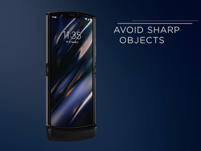 You should obviously avoid sharp objects, like you would with any smartphone.