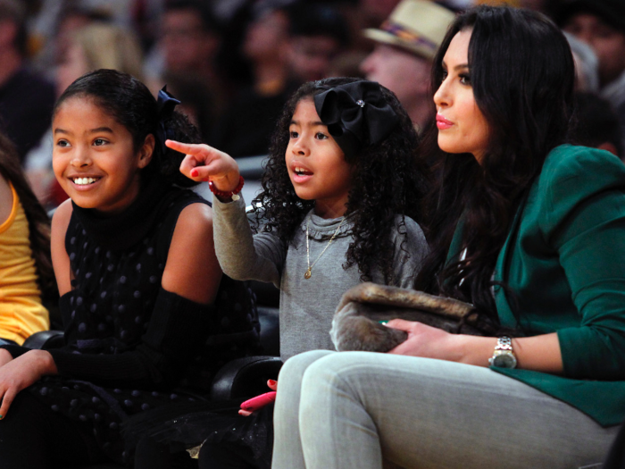 As she got older, Gigi became an active court-side participant at Kobe