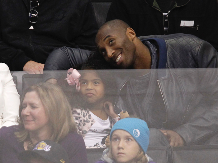 Kobe made sure to expose his daughter to other sports as well. They were spotted together at an NHL game in 2012.