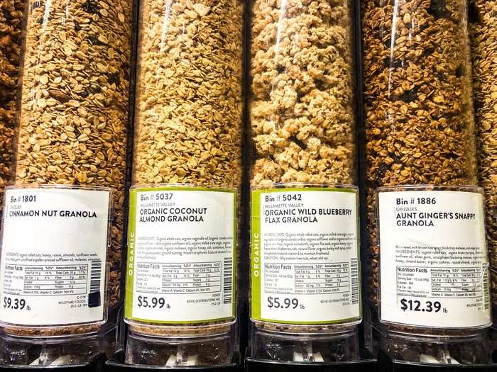 In addition to countless flavors of bulk granola ...