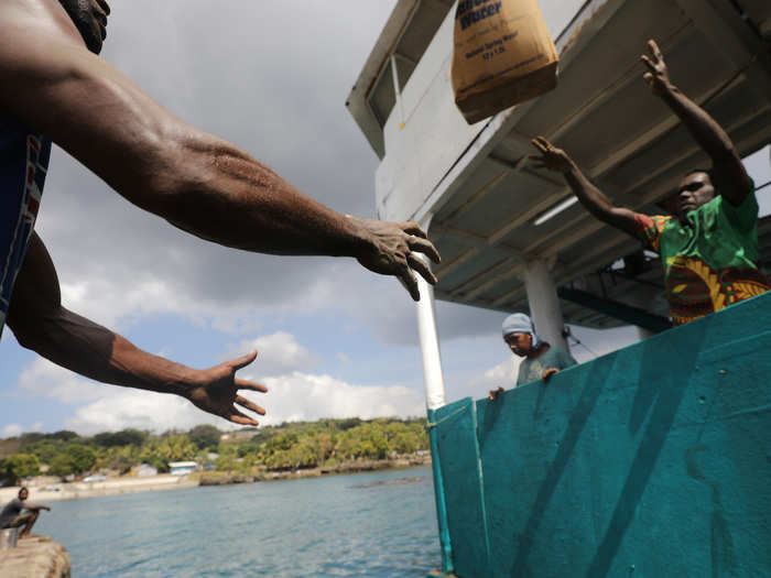 Instead, food is shipped in. Along with staples like flour, food that used to be grown on the islands, like taro, is also delivered. But it