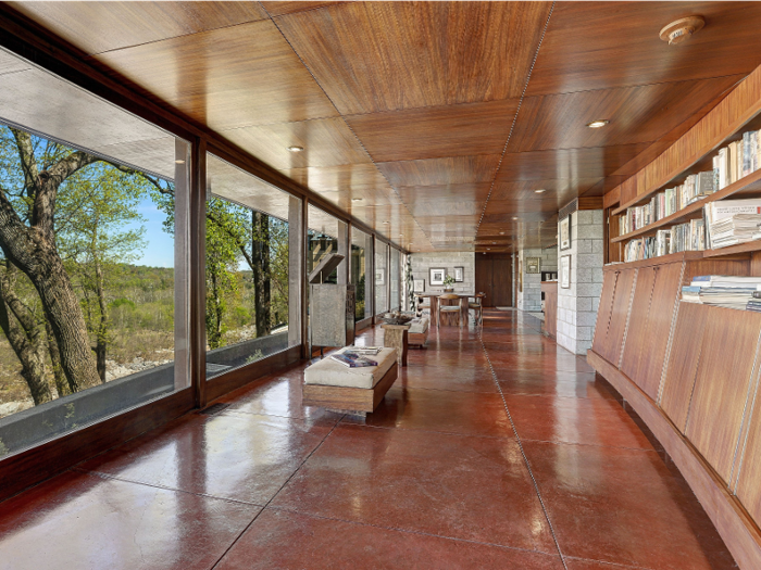 Large windows let in natural light.