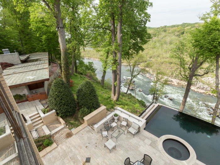 The outdoor terrace offers yet another view of the Potomac..