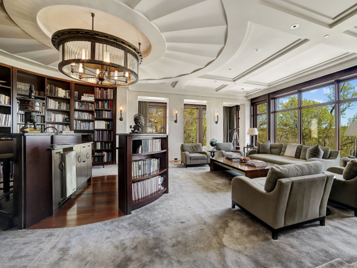 A custom mahogany library in the home