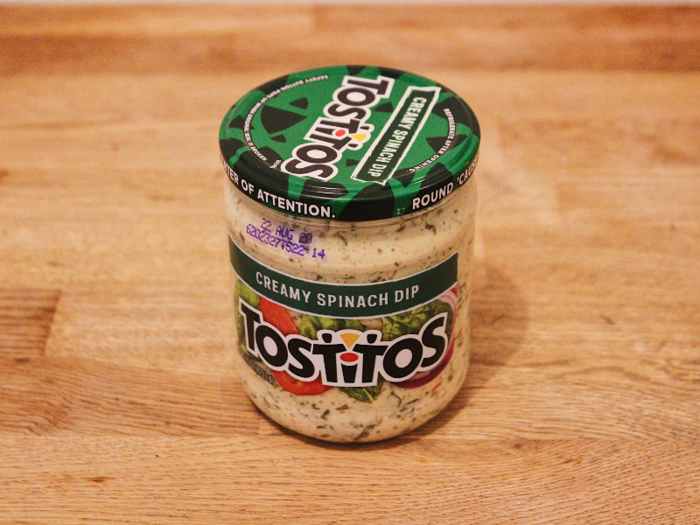 I was pleasantly surprised by the Tostitos creamy spinach dip, which I bought for $4.29.