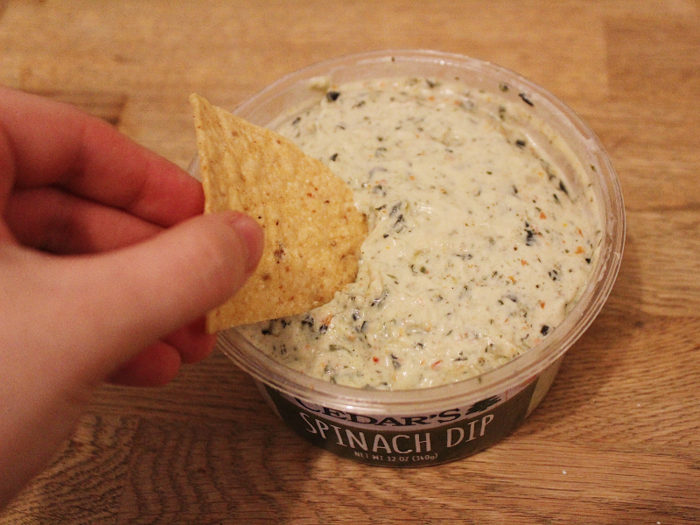 Dipping my chip in, the dip was nicely balanced in consistency — it wasn