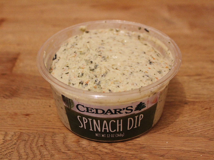 Right off the bat, things looked promising. This spinach dip was slightly greenish in color and chock full of spinach and vegetables.