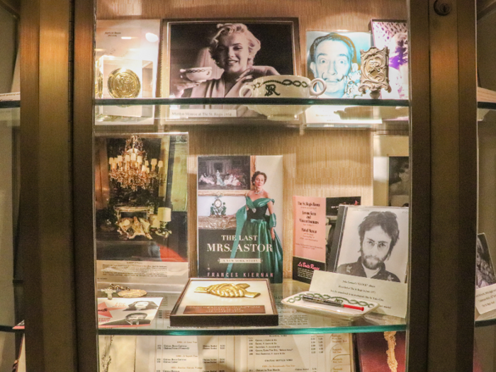 In the level below the lobby, the St. Regis has its own florist, beauty salon and spa, and several displays showcasing the hotel