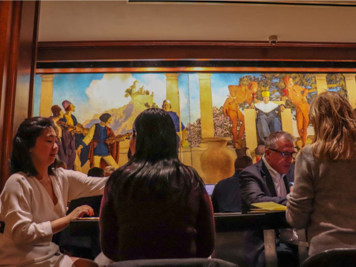 The King Cole Bar is known for the massive mural by Maxfield Parrish that stretches along the wall behind the bar.