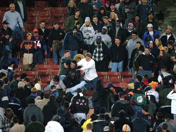 Fans fought in the seats.