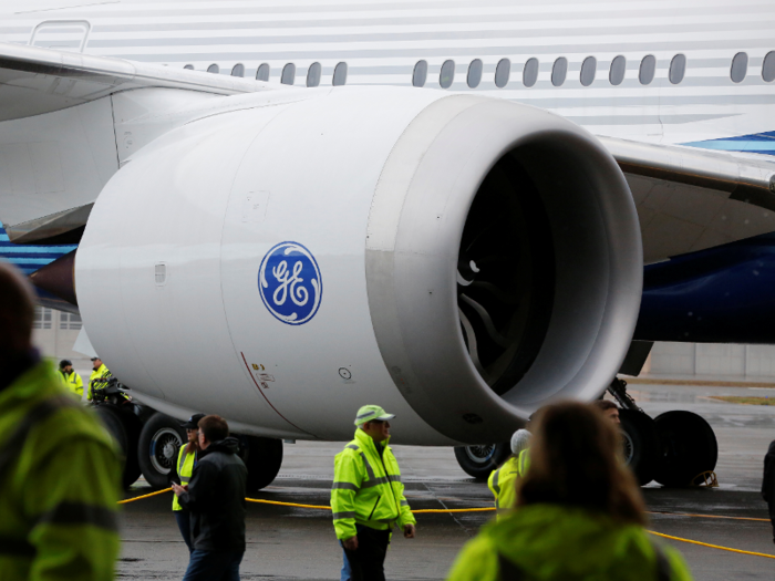 The huge engines are large enough for a Boeing 737 fuselage to fit inside.