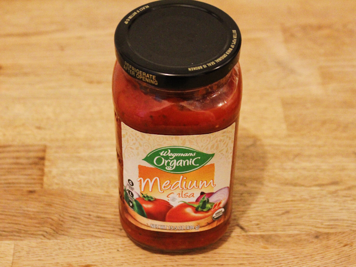 My favorite store-bought salsa was the Wegmans organic medium salsa, which I bought for $2.99 as well.