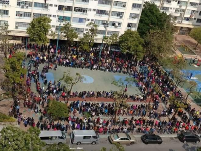 In neighbouring Hong Kong, jaw-dropping queues were photographed across the city, such as this one in the Tai Po district on Jan 29.