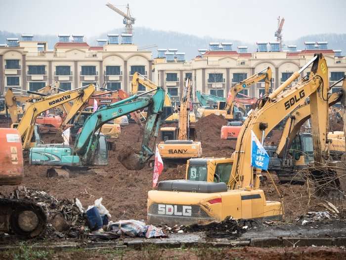 The construction of the first facility named Huoshenshan Hospital or Fire God Mountain Hospital started on January 24 in Wuhan and will finish on February 3. Huoshenshan will cover 269,000 square feet and will constitute 1,000 beds.