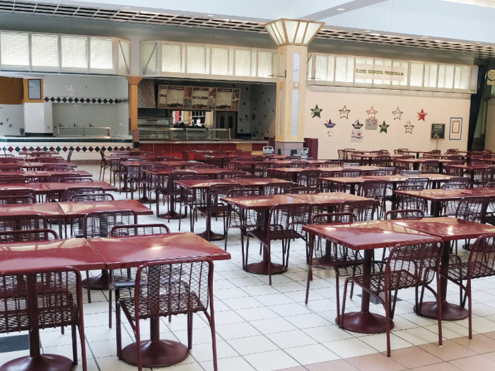 Today some mall food courts, like this one in Steeplegate Mall, are ghost towns.