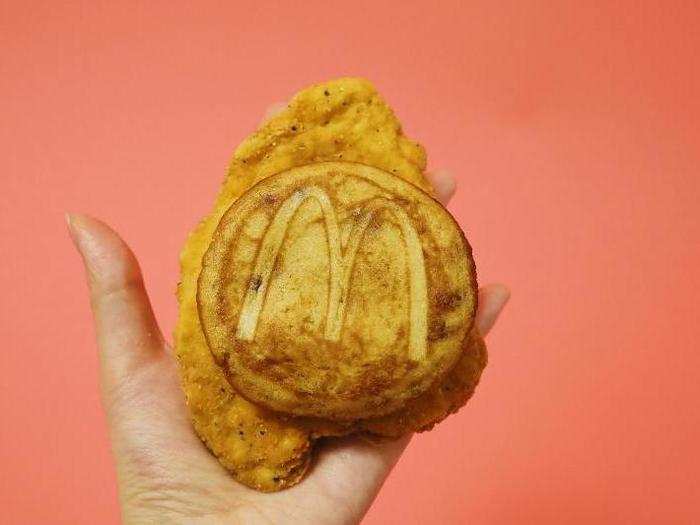 The McChicken patty and the McGriddle cakes were very unmatched in size. Would this huge size difference end up rendering the perfect flavor?