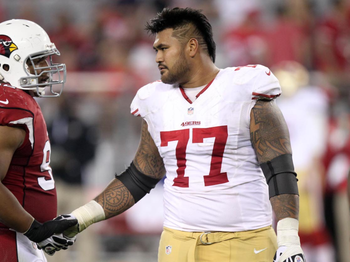 Mike Iupati earned a Pro Bowl and All-Pro selection at left guard that season.