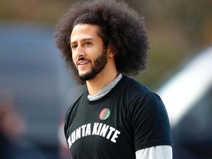 Kaepernick is not in the league today. He famously kneeled during the national anthem to protest social injustice and has not played since 2016.